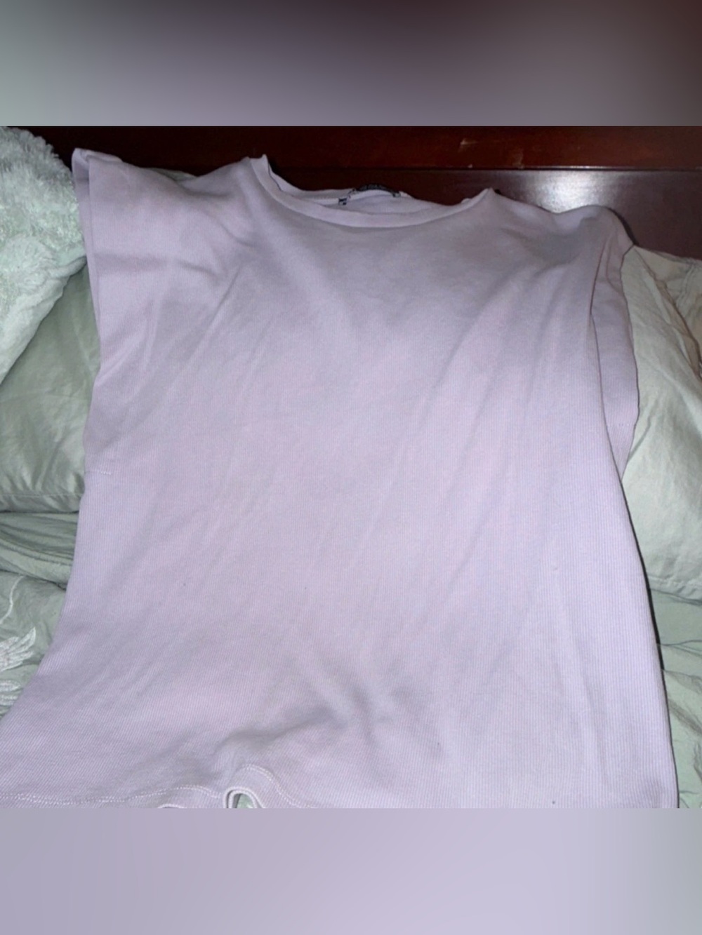 Zara Light Lavender Ribbed short sleeve top.
